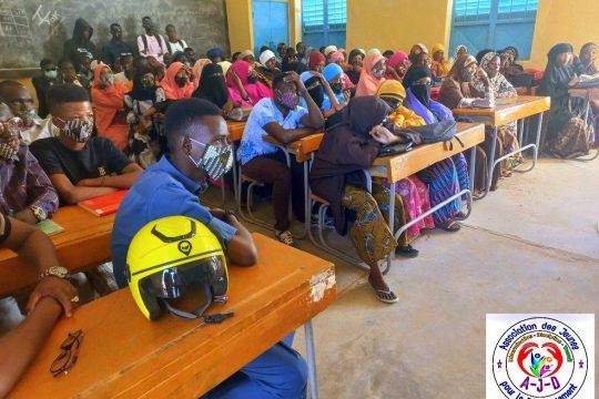 Vue de la salle de classe lors de la sensibilisation des scolaire à Agadez,