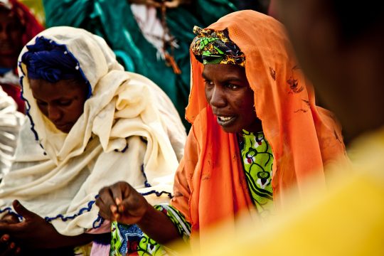 Des femmes expliquent les effets de la sécheresse à Diaout, en Mauritanie