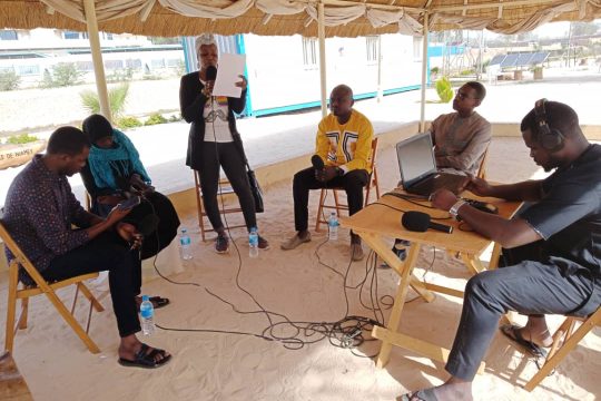 Les invités de l'émission " Tous à la fada " lors de l'enregistrement à l'espace Goutou yena de Niamey.