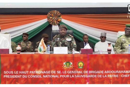 Ouverture des Assises Nationales du Niger au Centre International de Conférence Mahatma Gandhi – Niamey, le 15 février 2025. Cette photo est une capture d’écran de la Radio Télévision du Niger (RTN).