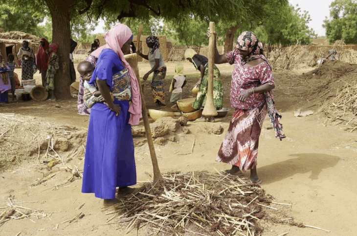 À Yama, le quotidien des femmes batteuses de mil