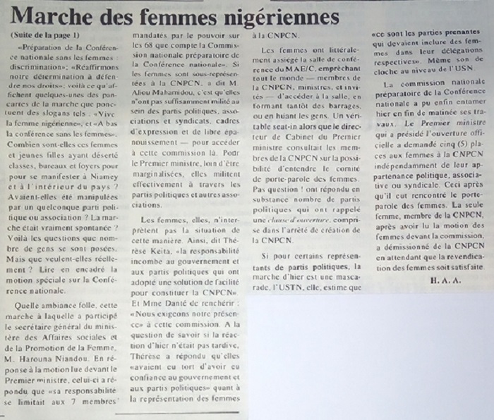 Marches des femmes nigériennes